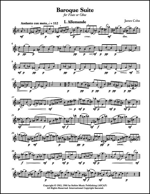 Baroque Suite for Flute (or Oboe) for Flute (or Oboe)