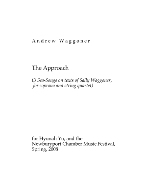 Approach, The three songs for soprano & string quartet