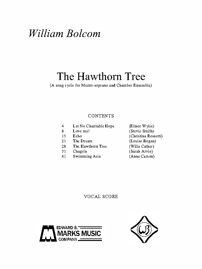 Hawthorn Tree, The for Mezzo-soprano, Piano