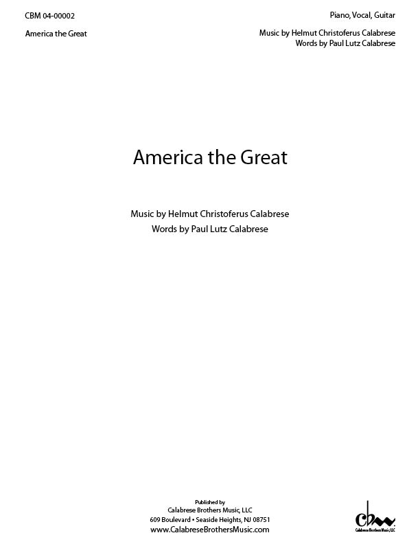 America The Great for Voice & Piano (or Guitar)