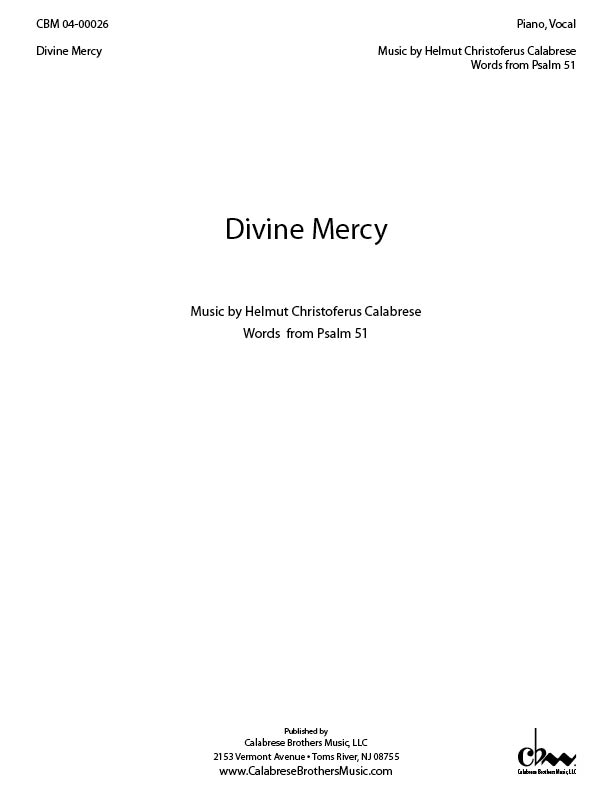Divine Mercy for Piano, Vocal