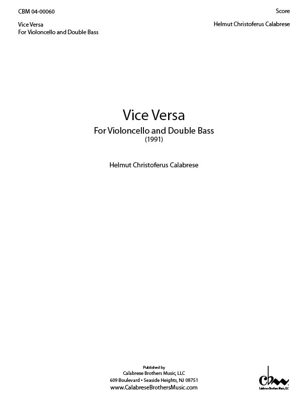 Vice Versa for Violoncello, Double Bass - Click Image to Close