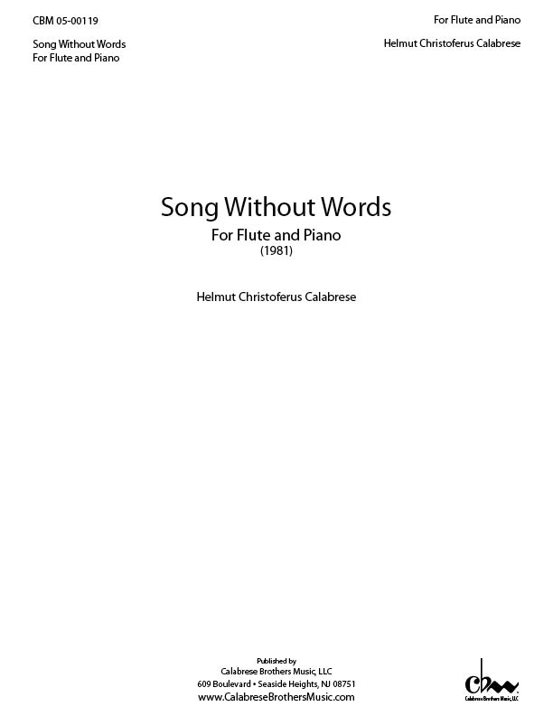 Song Without Words for Flute and Piano for Flute & Piano