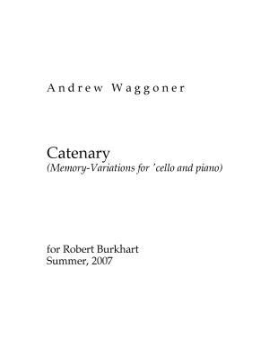Catenary variation movement for cello & piano