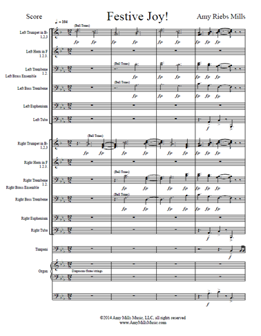 Festive Joy! for Double Brass Ensemble, Organ & Timpani