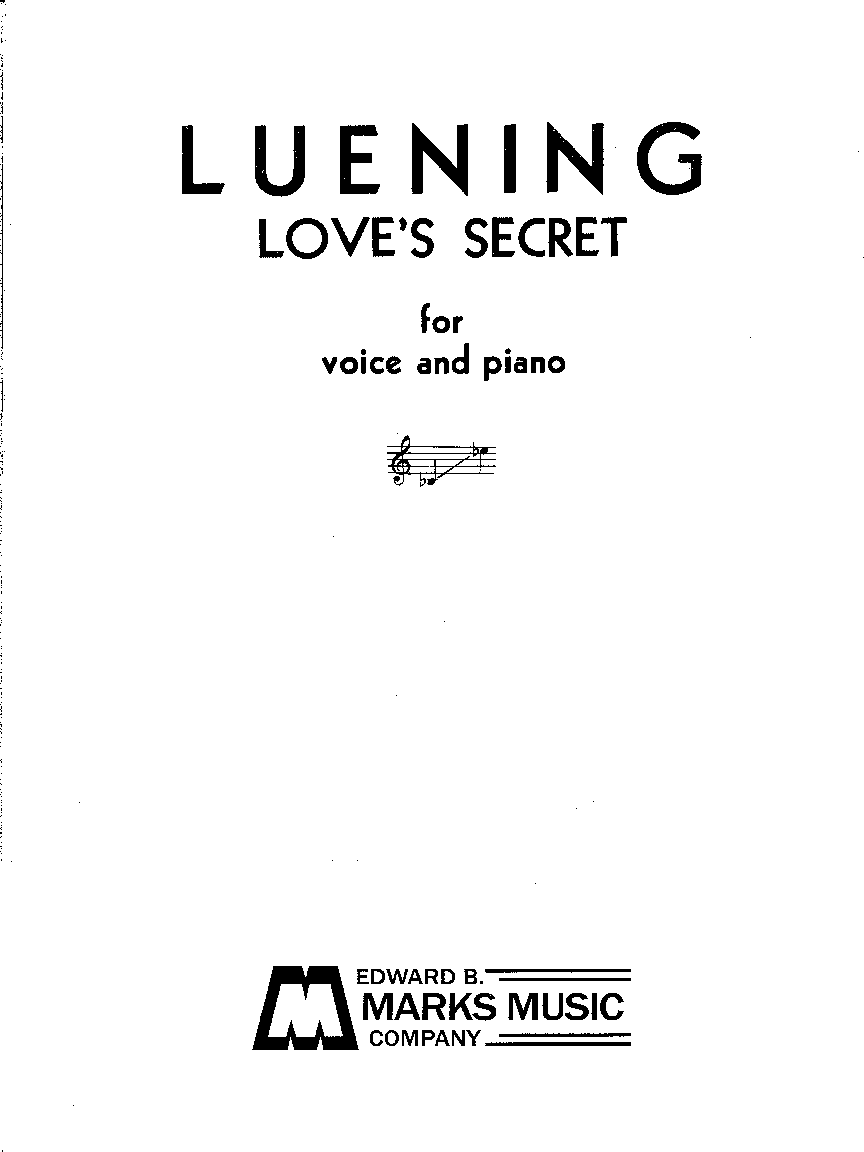 Love's Secret for Medium voice, Piano