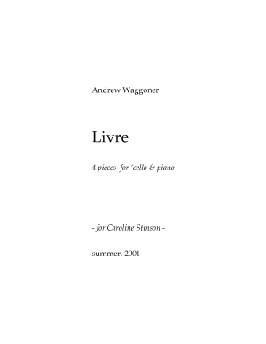 Livre four pieces for cello & piano
