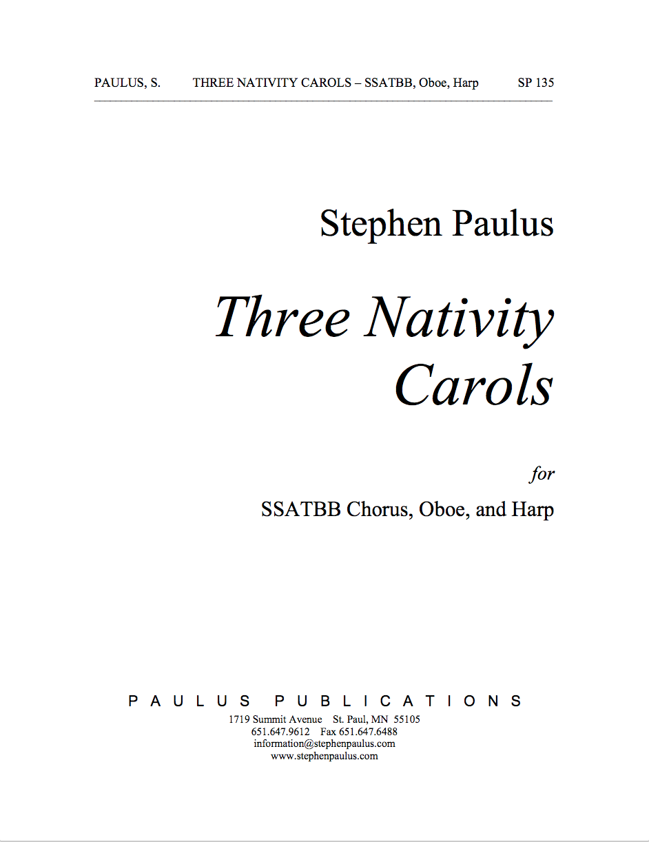 Three Nativity Carols for SSATBB Chorus, Oboe & Harp