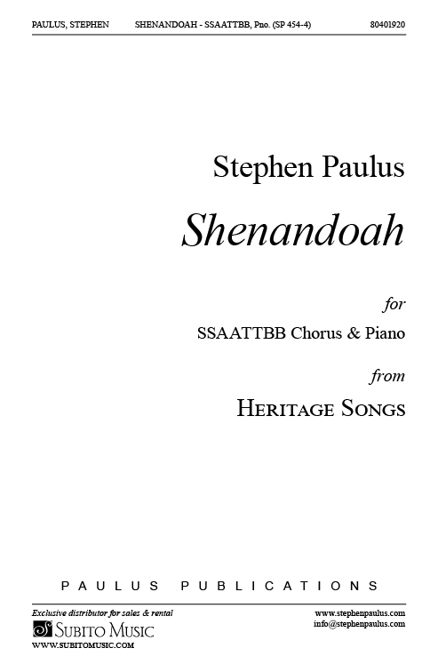 Shenandoah (from HERITAGE SONGS) for SSAATTBB Chorus & Piano