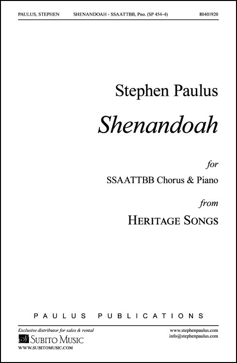 Shenandoah (from HERITAGE SONGS) for SSAATTBB Chorus & Piano - Click Image to Close