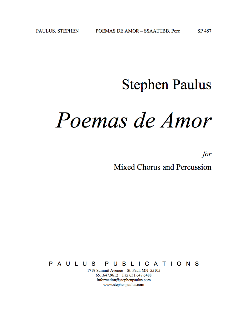 Poemas de Amor for SSAATTBB Chorus & Percussion