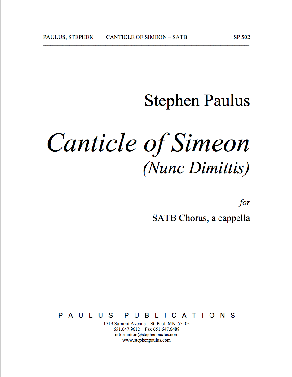 Canticle of Simeon for SATB Chorus, a cappella