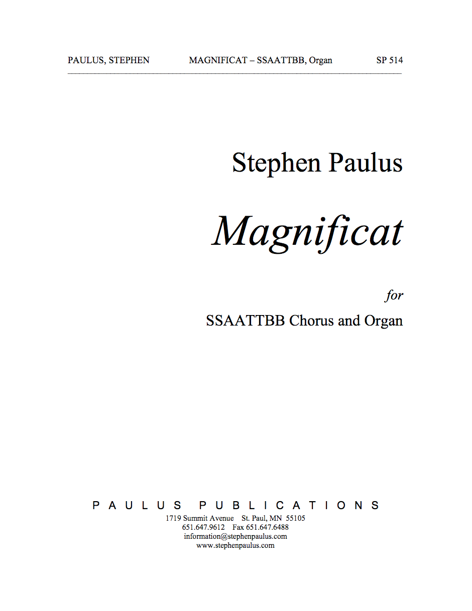 Magnificat for SSAATTBB Chorus & Organ - Click Image to Close