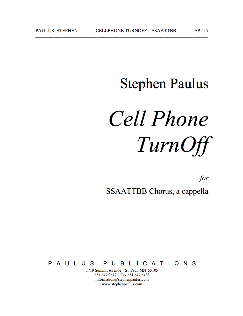 Cell Phone TurnOff for SSAATTBB Chorus, a cappella