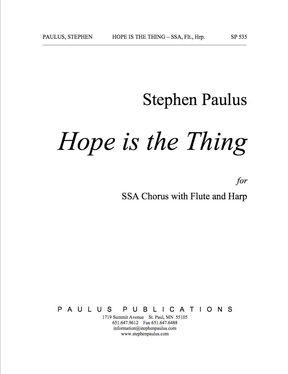 Hope is the Thing for SSA Chorus, Flute & Harp