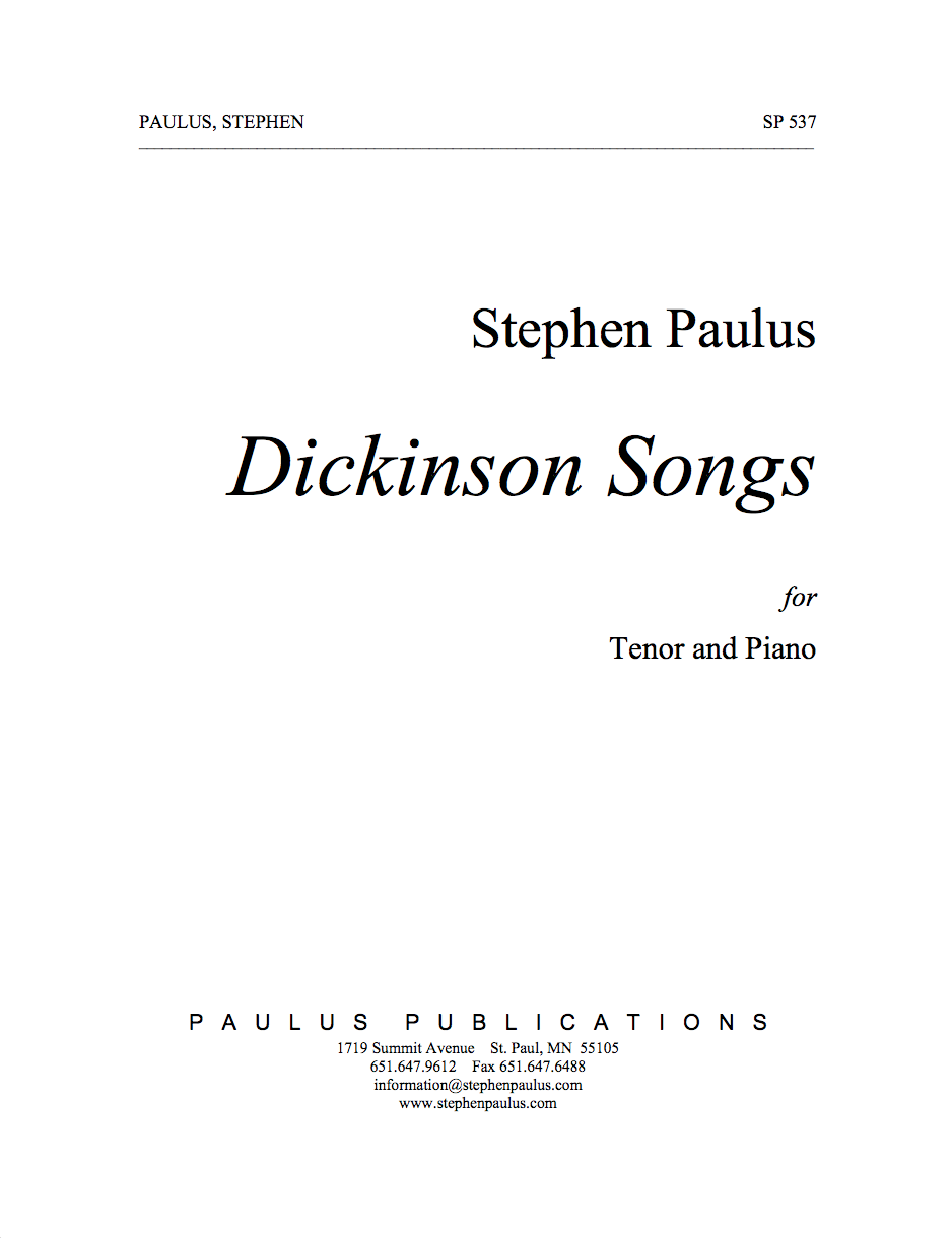 Dickinson Songs for Tenor Voice & Piano