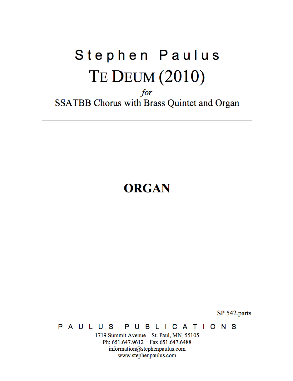Te Deum (2010) - Organ Part - Click Image to Close