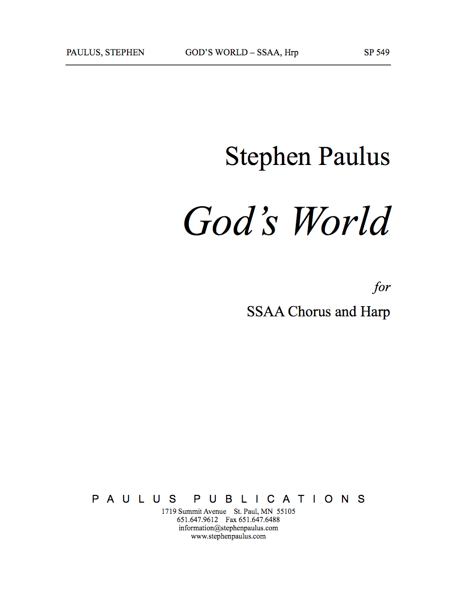 God’s World for SSAA Chorus, & Harp