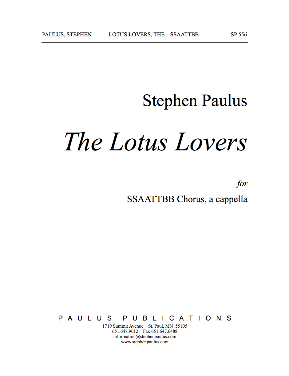 Lotus Lovers, The for SSAATTBB Chorus, a cappella - Click Image to Close