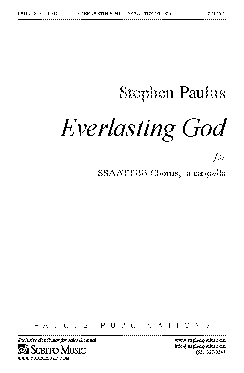 Everlasting God for SSAATTBB, a cappella