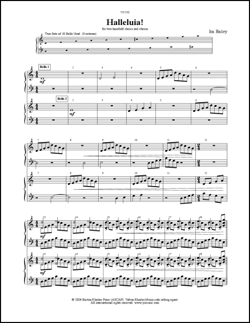 Halleluiah! for Two handbell choirs, SATB