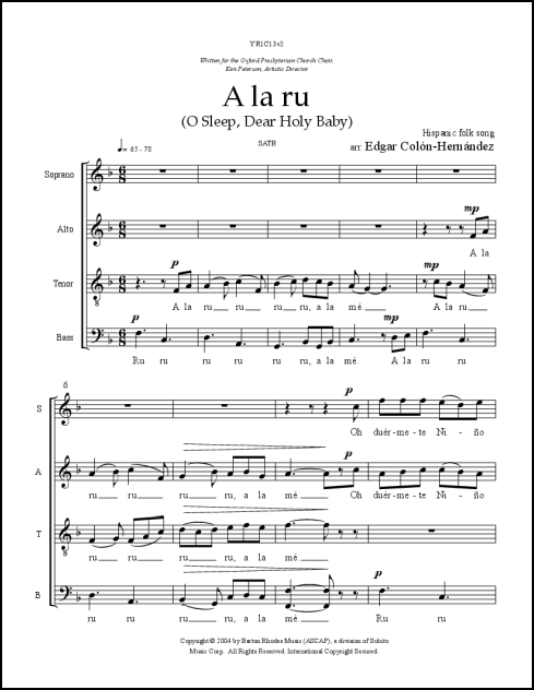 A la ru for SATB, a cappella