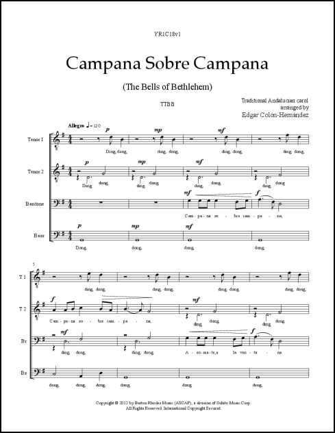 Campana Sobre Campana for TTBB, a cappella