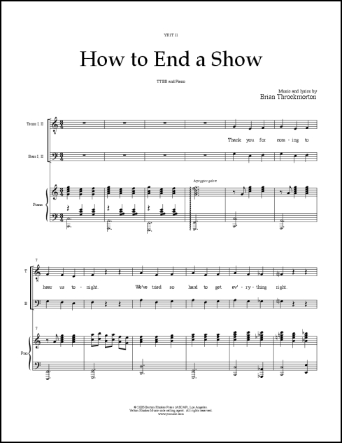 How to End a Show for TTBB & piano