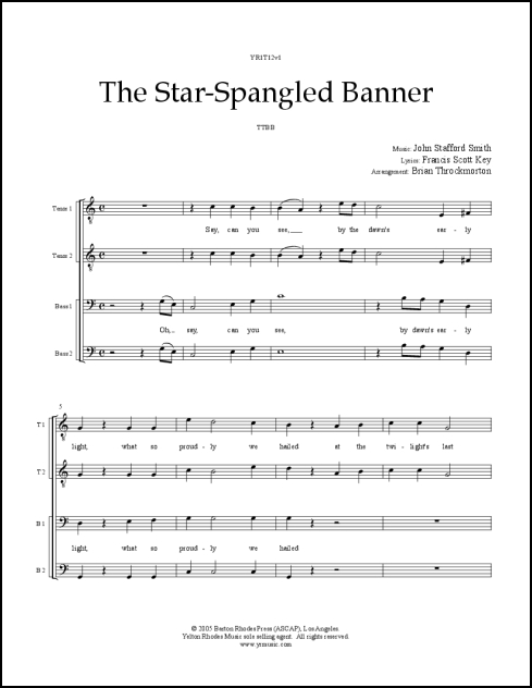 Star-Spangled Banner, The for TTBB, a cappella
