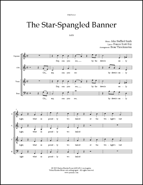 Star-Spangled Banner, The for SATB, a cappella