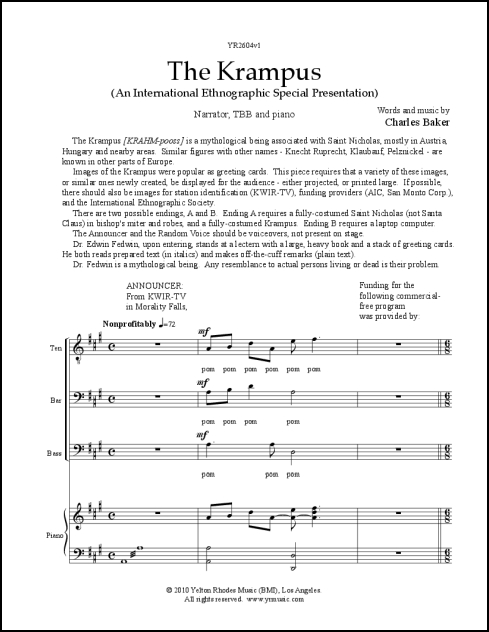Krampus, The for Narrator, TBB & piano