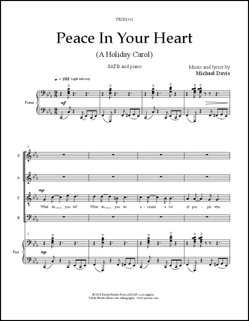 Peace In Your Heart for SATB & piano