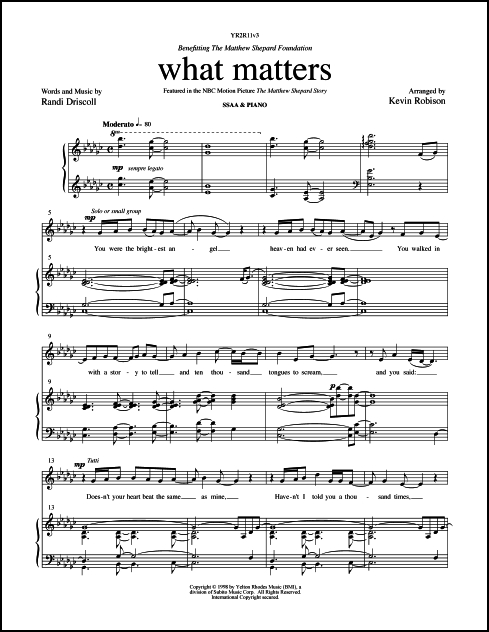 what matters for SSAA Chorus & Piano