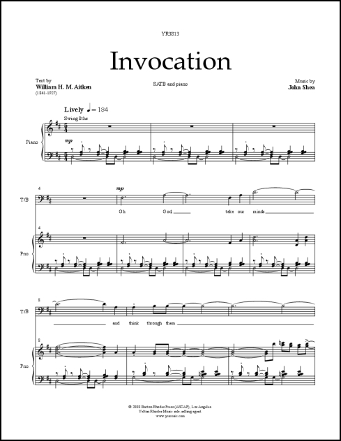 Invocation for SATB & piano