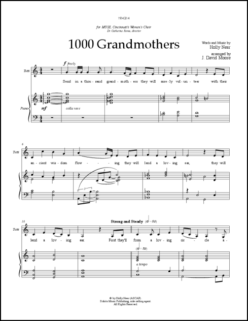 1000 Grandmothers for SSA & piano - Click Image to Close