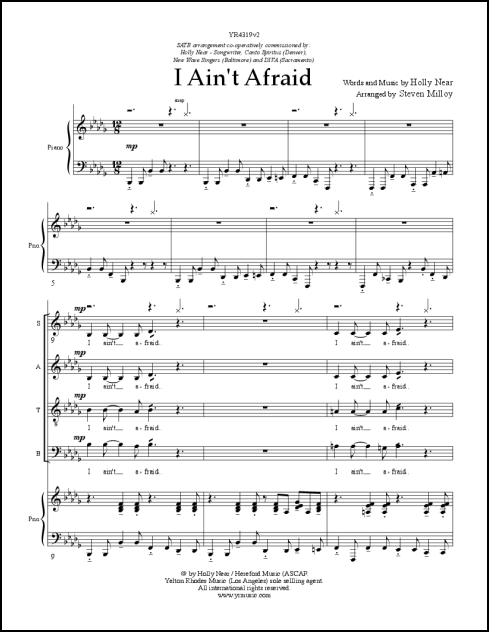 I Ain't Afraid for SATB & piano