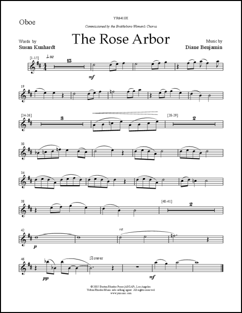 Rose Arbor, The for SSAA, oboe and piano - Click Image to Close