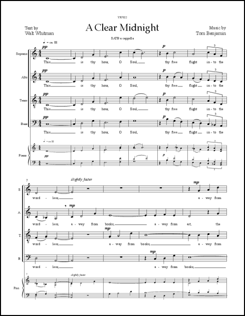 Clear Midnight, A for SATB a cappella