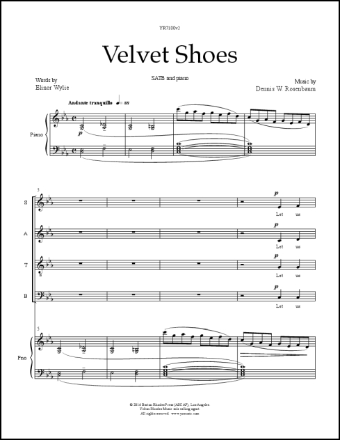 Velvet Shoes for SATB & piano