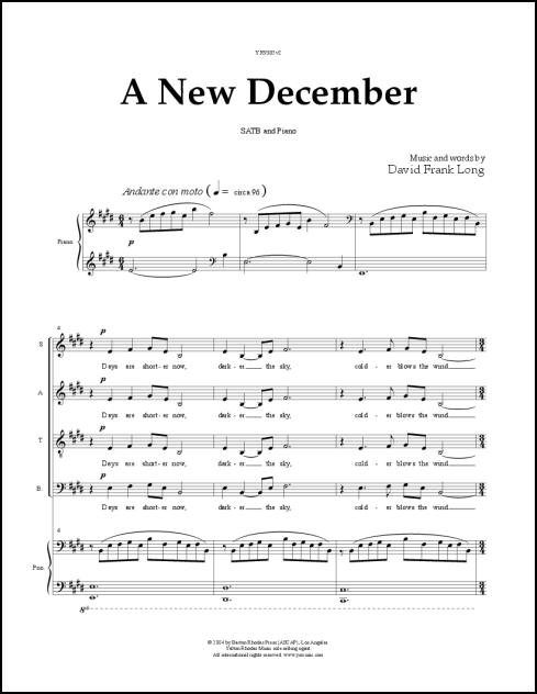 New December, A for SATB & piano