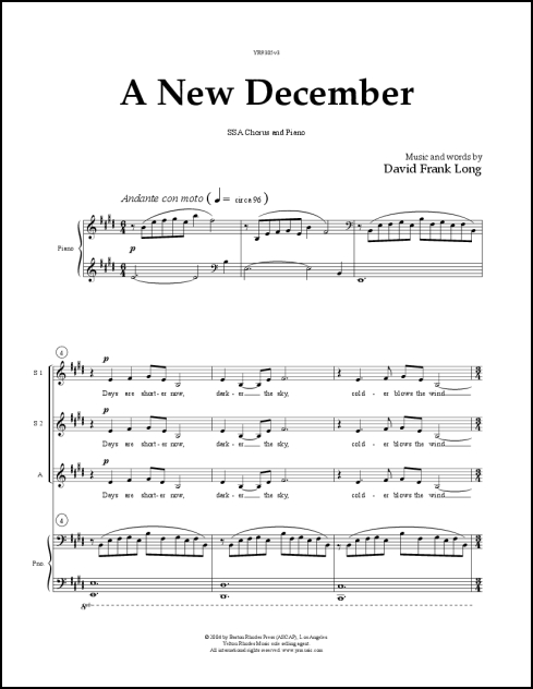 New December, A for SSA & piano