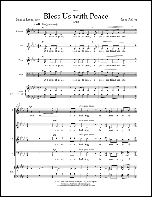 Bless Us With Peace for SATB - Click Image to Close