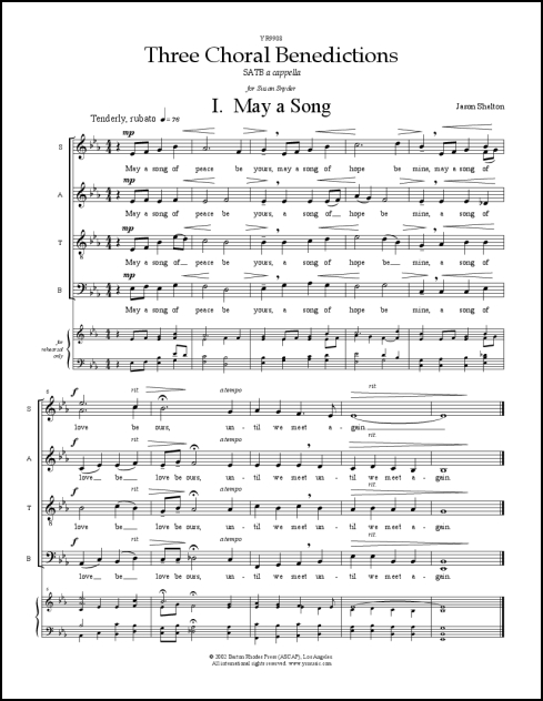 Choral Benedictions, Three for SATB