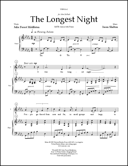 Longest Night, The for SATB & piano