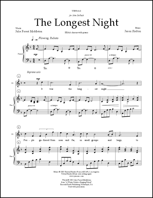 Longest Night, The for SSAA & piano