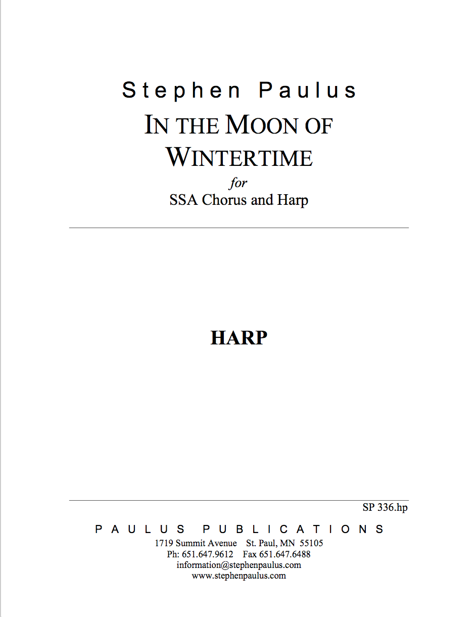 In The Moon of Wintertime - HARP part for SSA Chorus & Harp